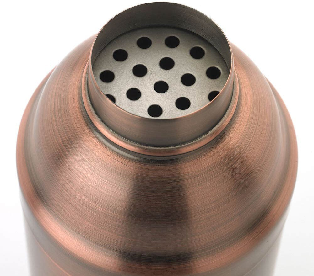 Barfly - 24 Oz Stainless Steel Antique Copper Plated 3-Piece Japanese Cocktail Shaker - M37039ACP