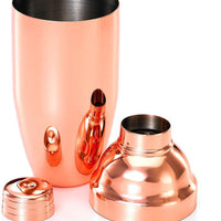 Barfly - 24 Oz Stainless Steel Copper-Plated 3-Piece Japanese Cocktail Shaker - M37039CP