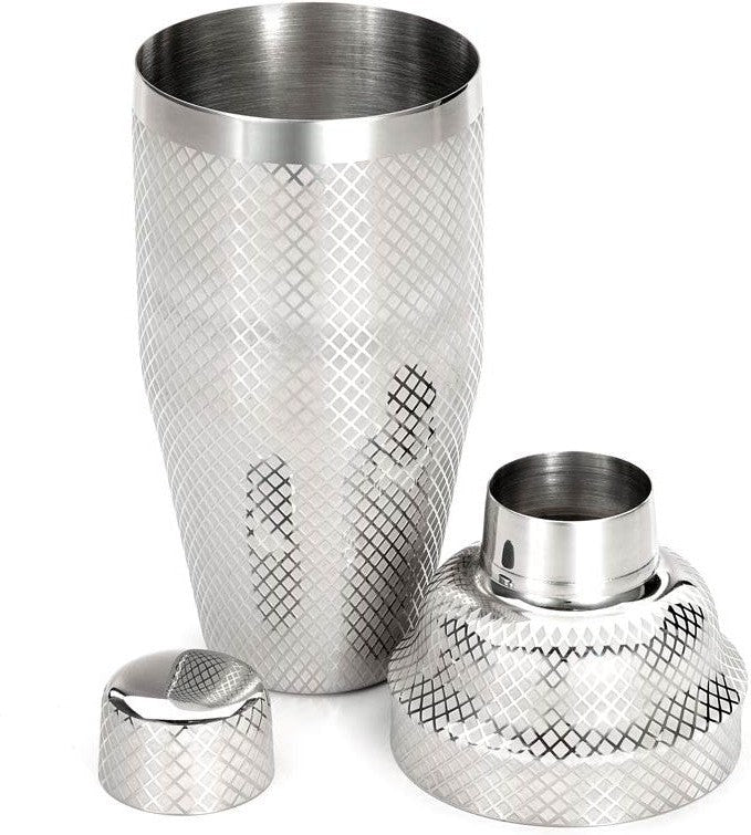 Barfly - 24 Oz Stainless Steel Japanese Style Diamond Lattice Cocktail Shaker, Pack Of 3 - M37205