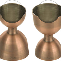 Barfly - 25 ml x 50 ml Antique Copper Heavy-Duty Straight Rim Bell Jigger - M37098ACP
