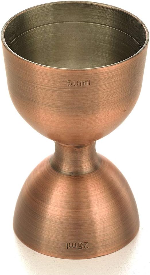 Barfly - 25 ml x 50 ml Antique Copper Heavy-Duty Straight Rim Bell Jigger - M37098ACP
