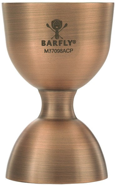 Barfly - 25 ml x 50 ml Antique Copper Heavy-Duty Straight Rim Bell Jigger - M37098ACP