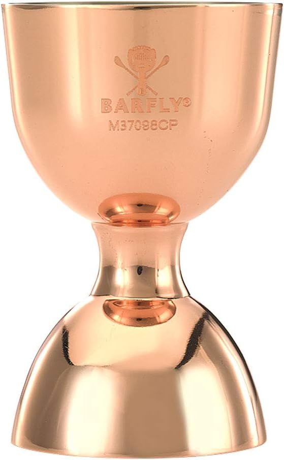 Barfly - 25 ml x 50 ml Copper Plated Heavy-Duty Straight Rim Bell Jigger - M37098CP
