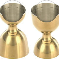 Barfly - 25 ml x 50 ml Gold Plated Heavy-Duty Straight Rim Bell Jigger - M37098GD