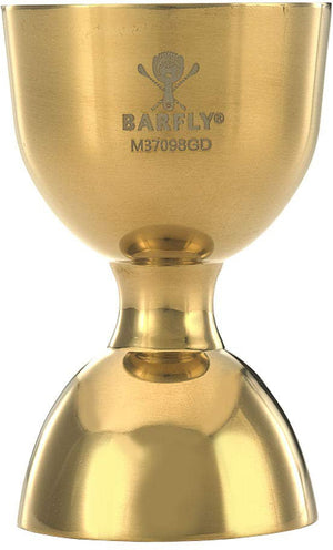 Barfly - 25 ml x 50 ml Gold Plated Heavy-Duty Straight Rim Bell Jigger - M37098GD