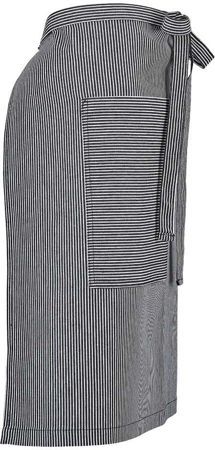 Barfly - 25.5 x 31" Metro Edge Rogue Navy & White Railroad Stripe 80/20 Cotton/Poly Bistro Apron with 3 Pockets - M63207RSD
