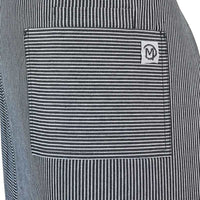 Barfly - 25.5 x 31" Metro Edge Rogue Navy & White Railroad Stripe 80/20 Cotton/Poly Bistro Apron with 3 Pockets - M63207RSD