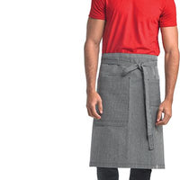 Barfly - 25.5 x 31" Metro Edge Rogue Navy & White Railroad Stripe 80/20 Cotton/Poly Bistro Apron with 3 Pockets - M63207RSD