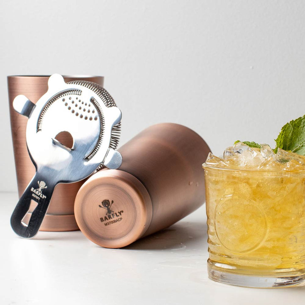 Barfly - 28 Oz & 18 Oz Stainless Steel Antique Copper Plated 2-Piece Boston Cocktail Shaker- M37009ACP
