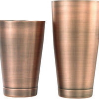 Barfly - 28 Oz & 18 Oz Stainless Steel Antique Copper Plated 2-Piece Boston Cocktail Shaker- M37009ACP