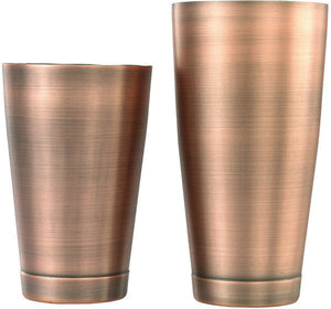 Barfly - 28 Oz & 18 Oz Stainless Steel Antique Copper Plated 2-Piece Boston Cocktail Shaker- M37009ACP