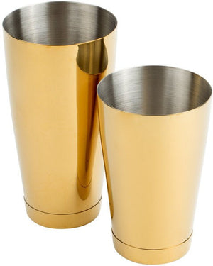 Barfly - 28 Oz & 18 Oz Stainless Steel Gold Plated 2-Piece Boston Cocktail Shaker - M37009GD