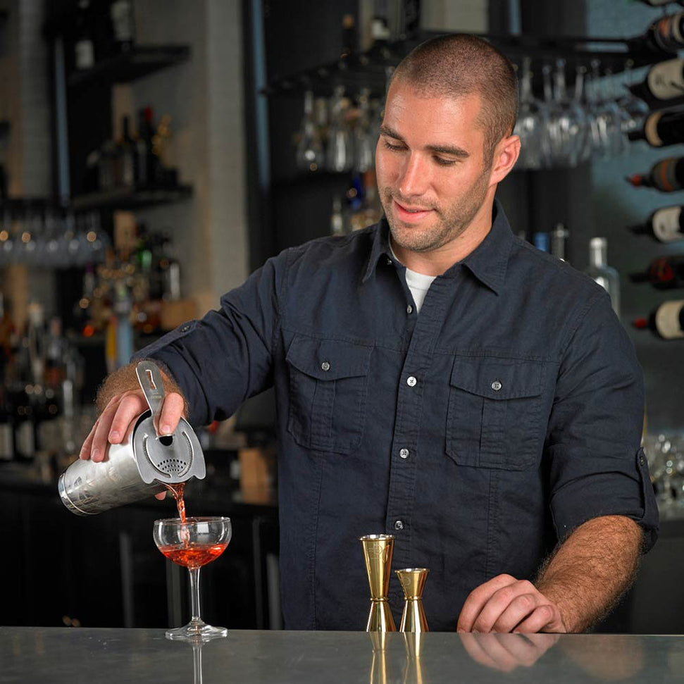 Barfly - 28 Oz & 18 Oz Stainless Steel Silver 2-Piece Boston Cocktail Shaker - M37009