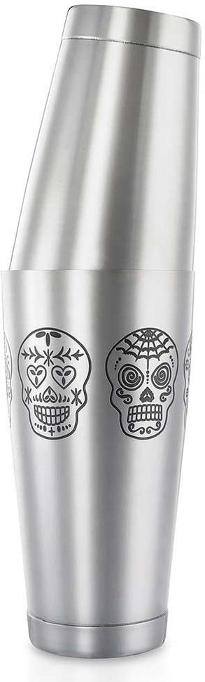 Barfly - 28 Oz & 18 Oz Stainless Steel Silver Skull 2-Piece Cocktail Shaker - M37009SKU