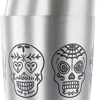Barfly - 28 Oz & 18 Oz Stainless Steel Silver Skull 2-Piece Cocktail Shaker - M37009SKU