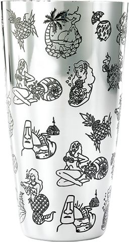 Barfly - 28 Oz Stainless Steel Silver Tiki Cocktail Shaker Tin - M37092
