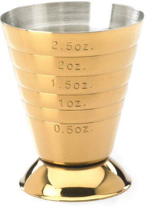 Barfly - 2.5 Oz Gold Plated Bar Measuring Cup - M37069GD