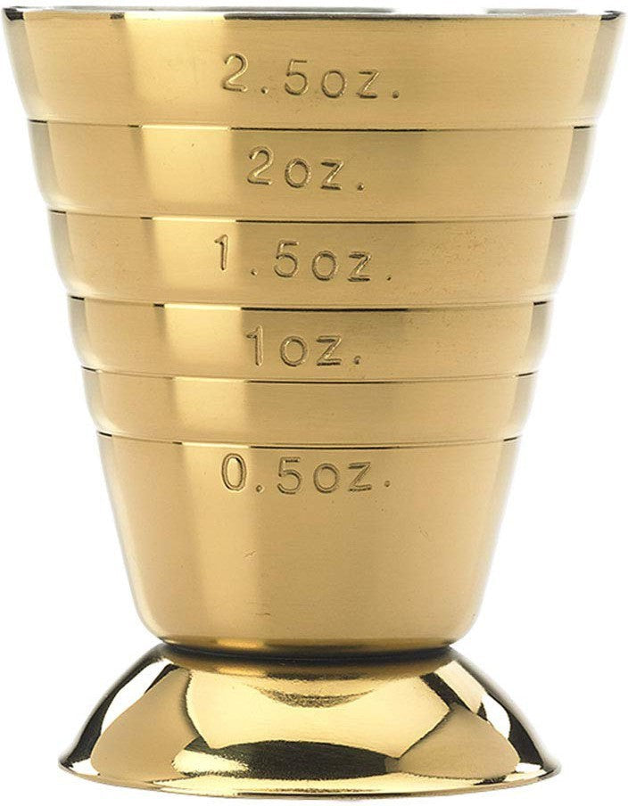 Barfly - 2.5 Oz Gold Plated Bar Measuring Cup - M37069GD