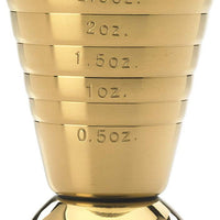 Barfly - 2.5 Oz Gold Plated Bar Measuring Cup - M37069GD