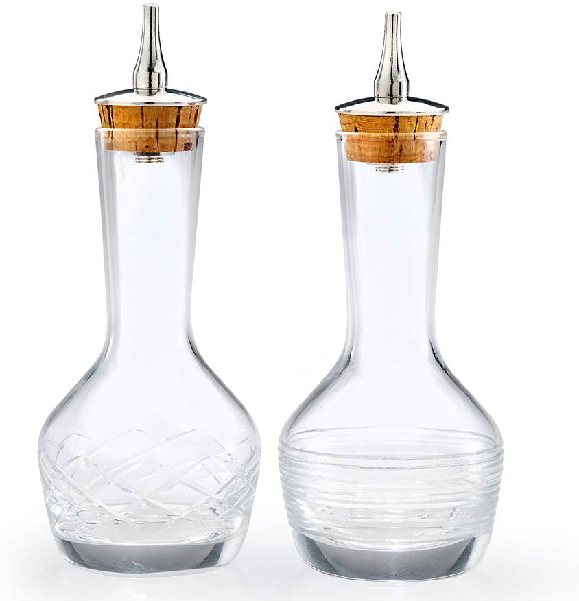 Barfly - 3 Oz Contemporary Design Glass Bitters Bottle, Pack of 2 - M37196