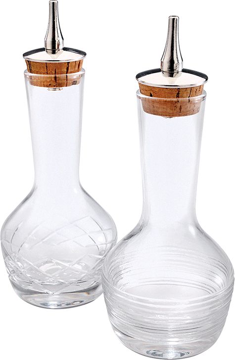 Barfly - 3 Oz Contemporary Design Glass Bitters Bottle, Pack of 2 - M37196
