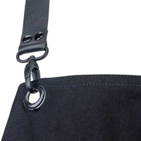 Barfly - 30.5" x 25.25" Metro Edge Renegade Black Cotton Canvas Bib Apron - M63208BDBK