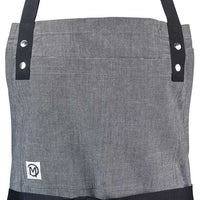 Barfly - 32" x 29.25" Metro Edge Odin Gray Chambray Bib Apron with Adjustable Neck - M63205GRY