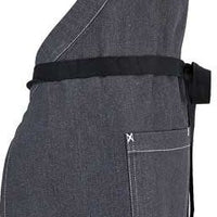 Barfly - 34" X 29.75" Metro Edge Scout Gray 65/35 Cotton/Poly Bib Apron with Adjustable Straps - M63206DEN