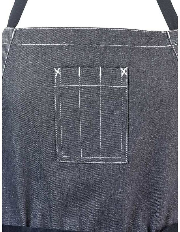Barfly - 34" X 29.75" Metro Edge Scout Gray 65/35 Cotton/Poly Bib Apron with Adjustable Straps - M63206DEN