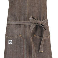 Barfly - 34" x 30" Metro Edge Zephyr Brown Cotton Denim Bib Apron - M63203BRN