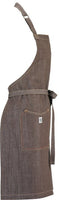 Barfly - 34" x 30" Metro Edge Zephyr Brown Cotton Denim Bib Apron - M63203BRN