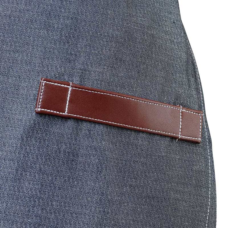 Barfly - 34.25" X 30.75" Metro Edge Flannery Indigo Dobby Denim Bib Apron - M63200DEN