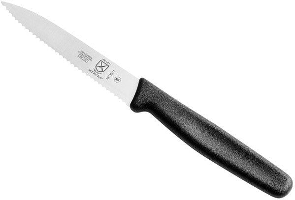 Barfly - 4" Serrated Pointed Tip Paring Bar Knife With Guard - M33931B