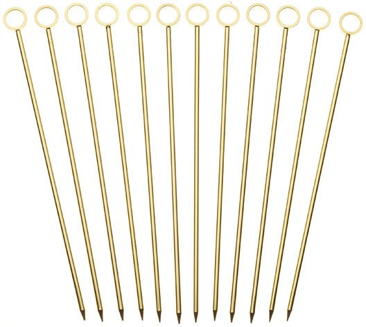 Barfly - 4.25" Gold Cocktail Pick with Circle Top - M37031GD