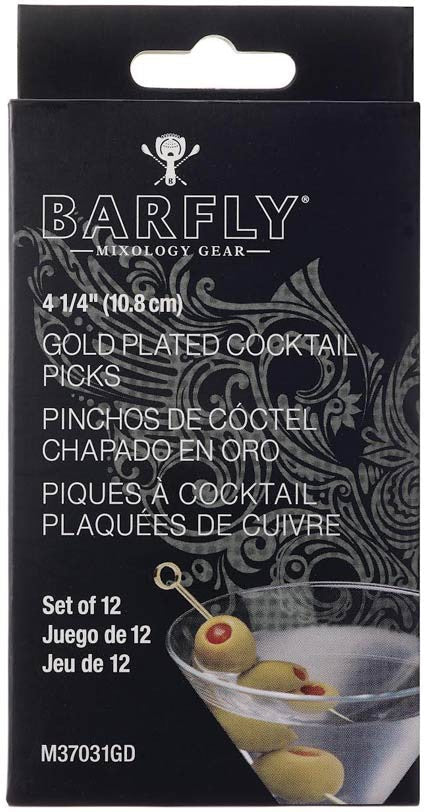 Barfly - 4.25" Gold Cocktail Pick with Circle Top - M37031GD
