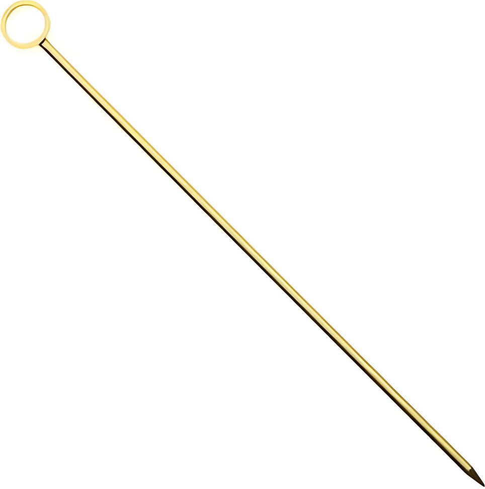 Barfly - 4.25" Gold Cocktail Pick with Circle Top - M37031GD