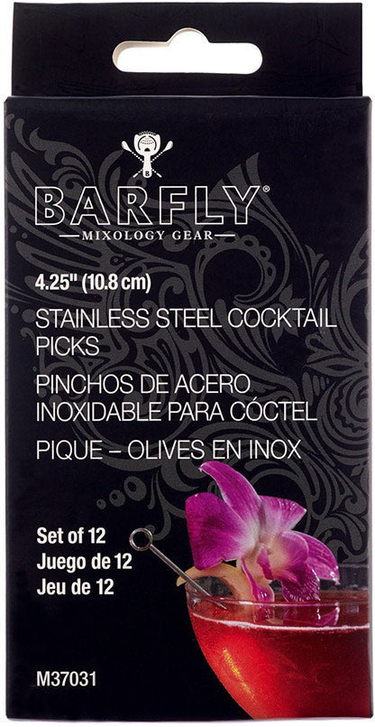 Barfly - 4.25" Stainless Steel Cocktail Pick with Circle - M37031