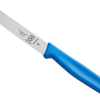 Barfly - 4.3" Blue Serrated Rounded Tip Paring Bar Knife With Guard - M33932BLB