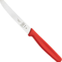 Barfly - 4.3" Red Serrated Rounded Tip Paring Bar Knife With Guard - M33932RDB