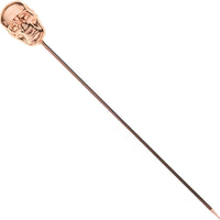 Barfly - 4.37" Copper-Plated Stainless Steel Skull Top Cocktail Pick - M37064CP