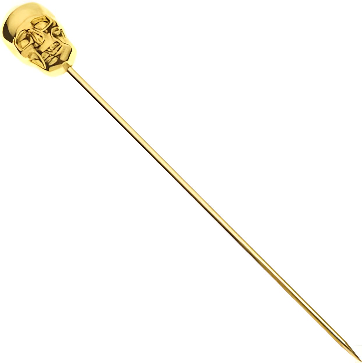 Barfly - 4.37" Gold Cocktail Pick with Skull Top - M37064GD