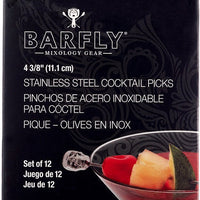 Barfly - 4.37" Stainless Steel Skull Top Cocktail Pick - M37064