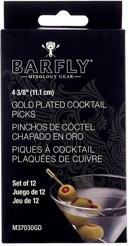 Barfly - 4.4" Gold Cocktail Pick with Grove Top - M37030GD