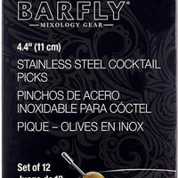 Barfly - 4.437" Stainless Steel Cocktail Pick with Grooved Top - M37030SS