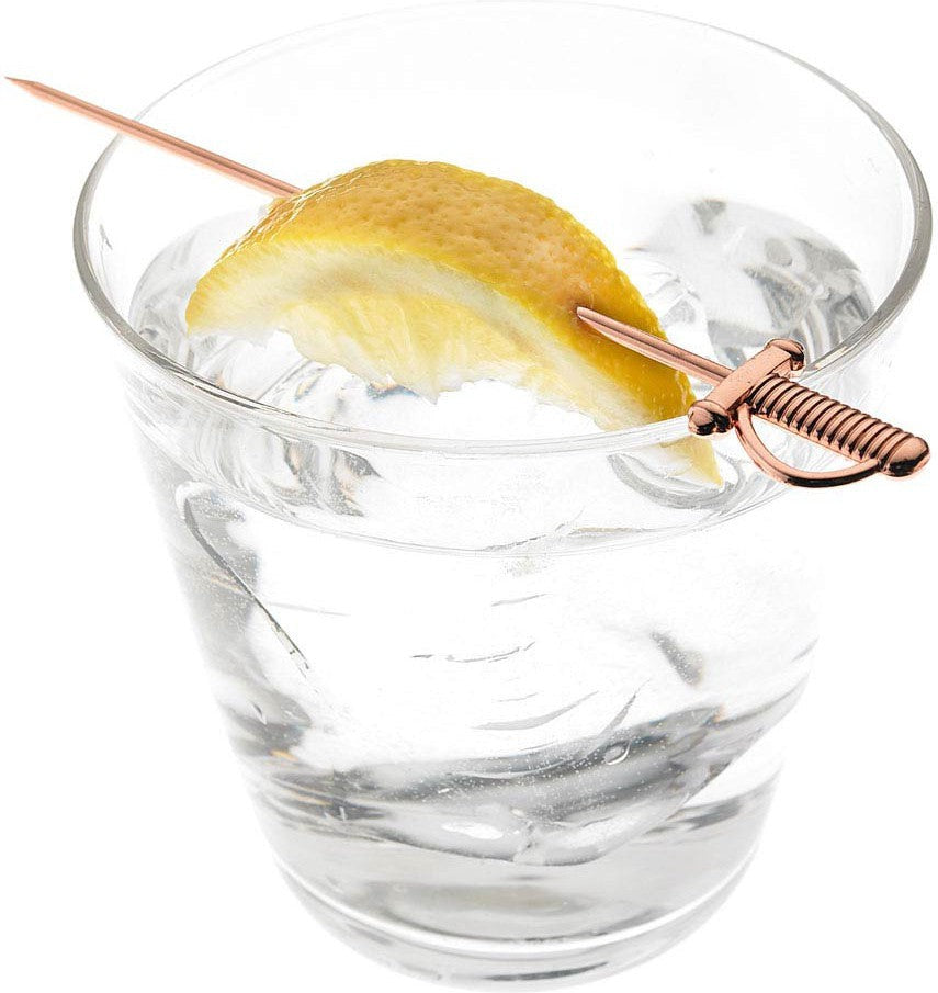 Barfly - 4.62" Copper-Plated Stainless Steel Sword Top Cocktail Pick - M37065CP