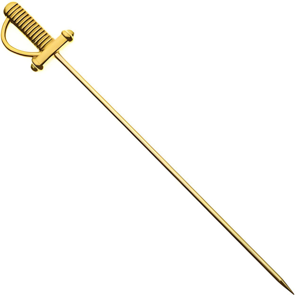 Barfly - 4.62" Gold Cocktail Pick With Sword Top - M37065GD