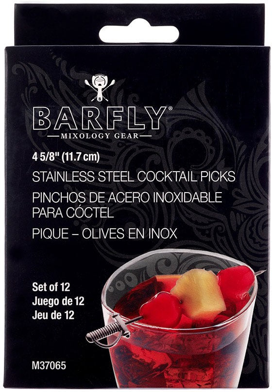 Barfly - 4.62" Stainless Steel Sword Top Cocktail Pick - M37065