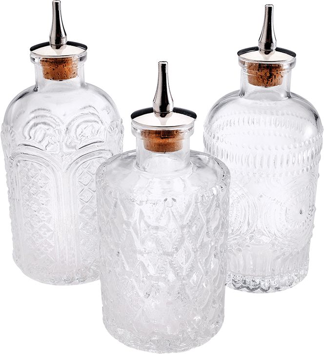 Barfly - 6.8 Oz Design Glass Bitters Bottle Pack of 3 - M37186/M37187/M37188 - M37195