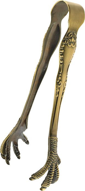 Barfly - 7.87" Antique Brass Talon Design Ice Tongs - M37066