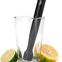 Barfly - 8.25" Black Composite Muddler With Textured Bottom - M37022